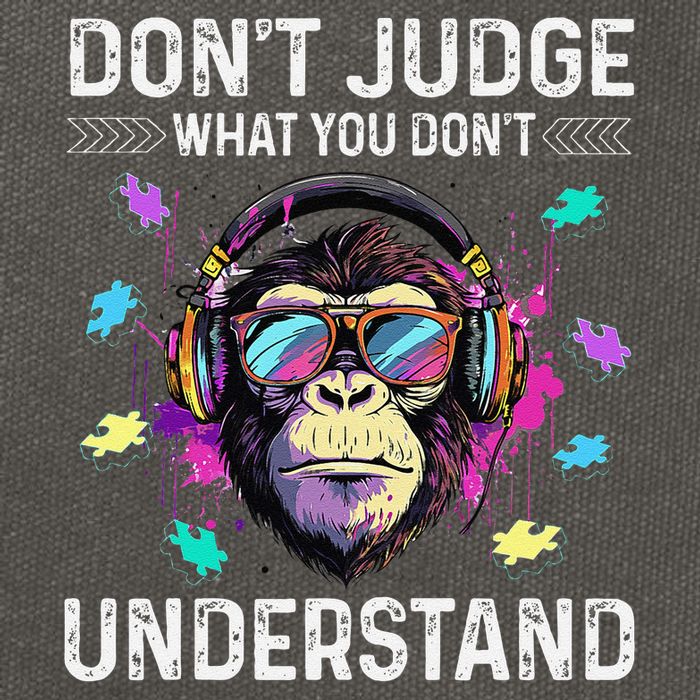 Dont Judge What You Dont Understand Autism Cute Gorilla Cotton Canvas Backpack