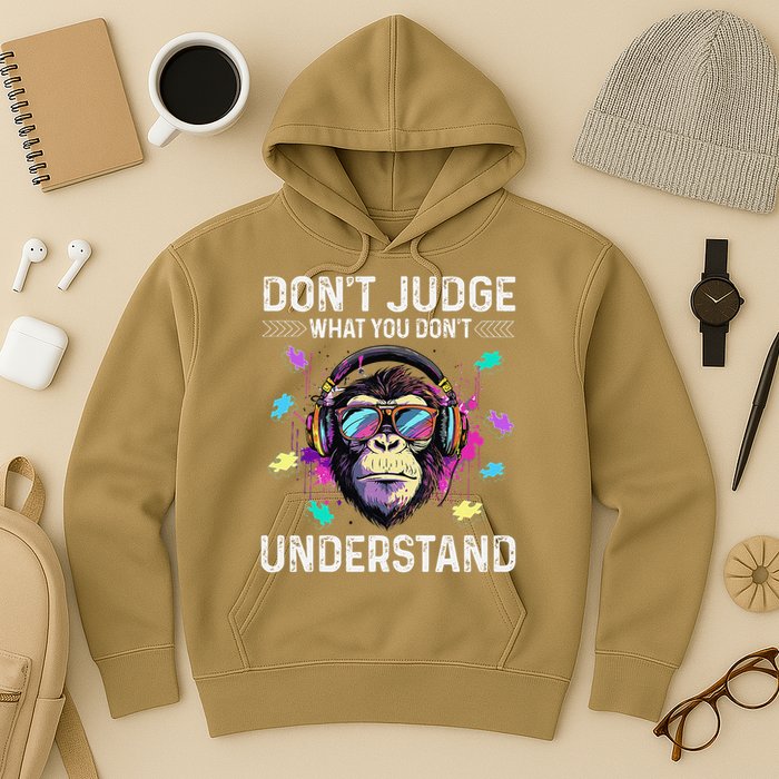 Dont Judge What You Dont Understand Autism Cute Gorilla Hoodie