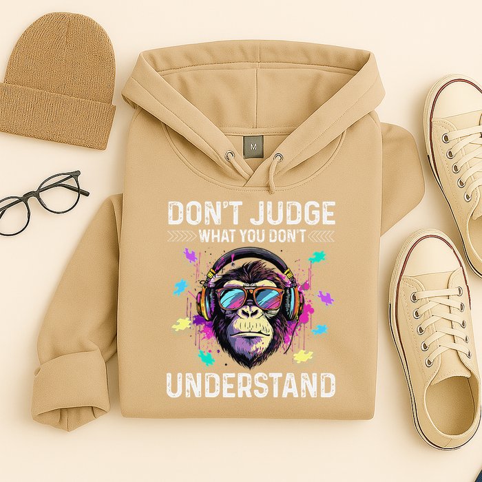 Dont Judge What You Dont Understand Autism Cute Gorilla Hoodie