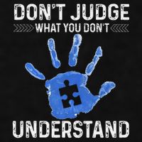 Dont Judge What You Dont Understand Autism Child Handprint Ladies PosiCharge Tri-Blend Wicking Tank