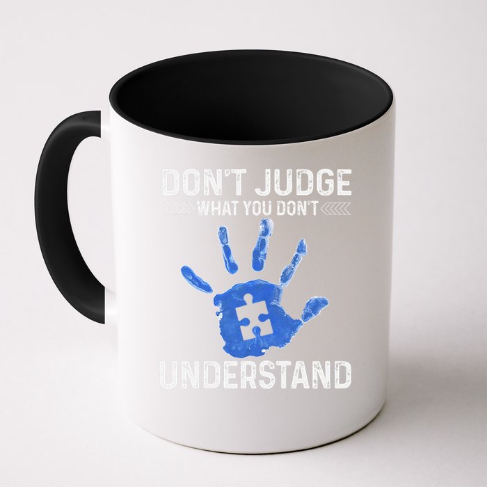 Dont Judge What You Dont Understand Autism Child Handprint Mug