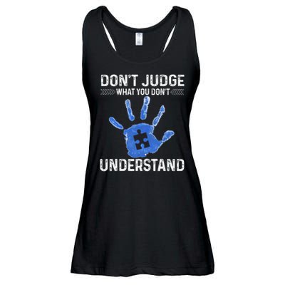 Dont Judge What You Dont Understand Autism Child Handprint Ladies Essential Flowy Tank