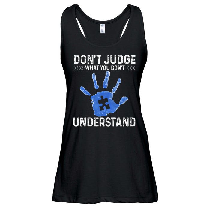 Dont Judge What You Dont Understand Autism Child Handprint Ladies Essential Flowy Tank