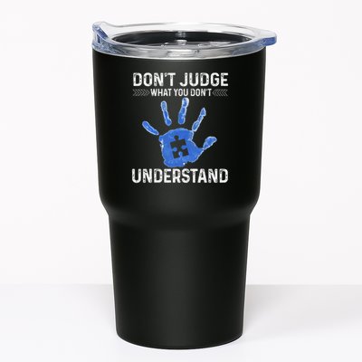 Dont Judge What You Dont Understand Autism Child Handprint Tumbler