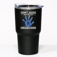 Dont Judge What You Dont Understand Autism Child Handprint Tumbler