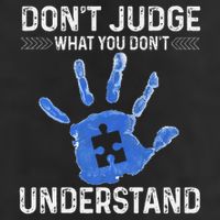 Dont Judge What You Dont Understand Autism Child Handprint 25L Jumbo Tote