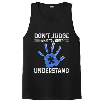 Dont Judge What You Dont Understand Autism Child Handprint PosiCharge Competitor Tank