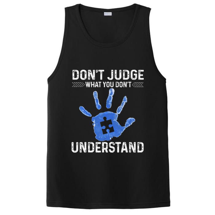 Dont Judge What You Dont Understand Autism Child Handprint PosiCharge Competitor Tank