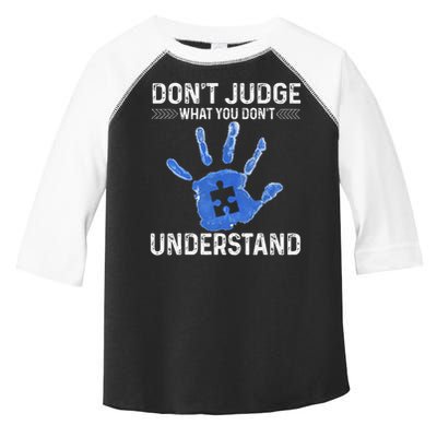 Dont Judge What You Dont Understand Autism Child Handprint Toddler Fine Jersey T-Shirt