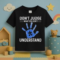 Dont Judge What You Dont Understand Autism Child Handprint Toddler T-Shirt