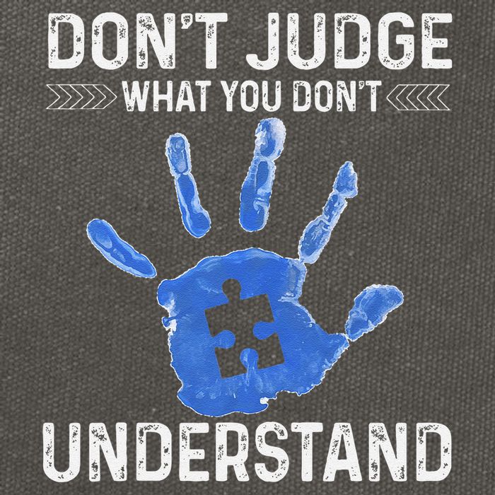 Dont Judge What You Dont Understand Autism Child Handprint Cotton Canvas Backpack