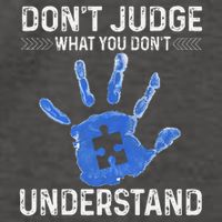 Dont Judge What You Dont Understand Autism Child Handprint Vector Backpack