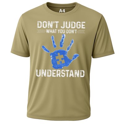 Dont Judge What You Dont Understand Autism Child Handprint Performance Shirt