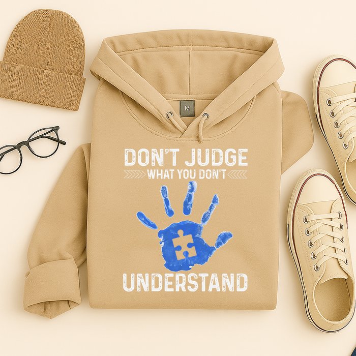 Dont Judge What You Dont Understand Autism Child Handprint Hoodie