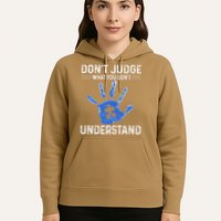 Dont Judge What You Dont Understand Autism Child Handprint Hoodie
