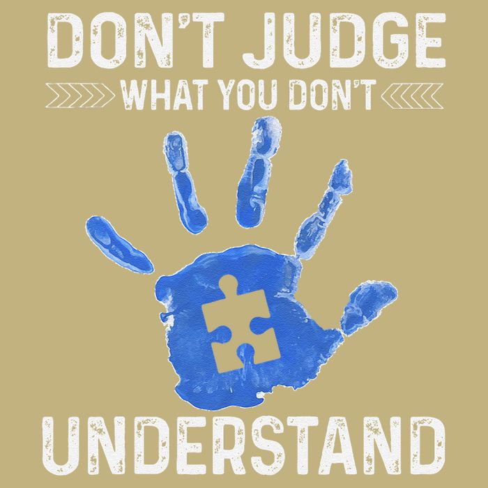 Dont Judge What You Dont Understand Autism Child Handprint Button