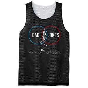 Dad Jokes Where The Magic Happens Funny Father Daddy Mesh Reversible Basketball Jersey Tank