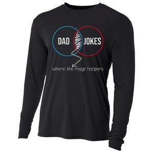 Dad Jokes Where The Magic Happens Funny Father Daddy Cooling Performance Long Sleeve Crew