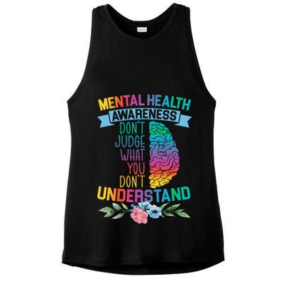 Dont Judge What You Dont Understand Mental Health Support Ladies PosiCharge Tri-Blend Wicking Tank