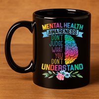 Dont Judge What You Dont Understand Mental Health Support 11oz C Handle Ceramic Mug