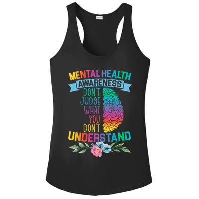 Dont Judge What You Dont Understand Mental Health Support Ladies PosiCharge Competitor Racerback Tank