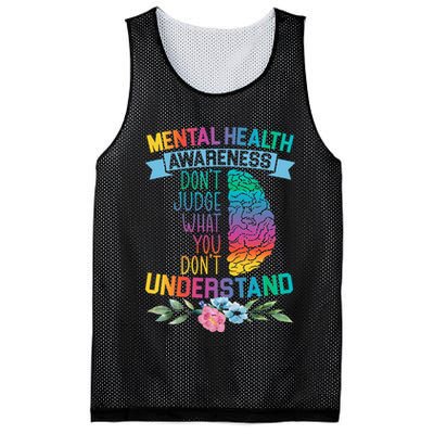 Dont Judge What You Dont Understand Mental Health Support Mesh Reversible Basketball Jersey Tank