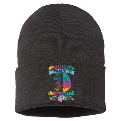 Dont Judge What You Dont Understand Mental Health Support Sustainable Knit Beanie