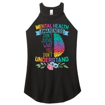 Dont Judge What You Dont Understand Mental Health Support Women's Perfect Tri Rocker Tank