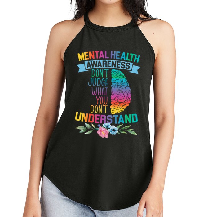 Dont Judge What You Dont Understand Mental Health Support Women's Perfect Tri Rocker Tank