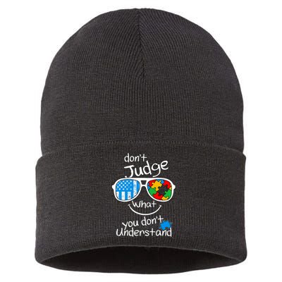 DonT Judge What You DonT Understand Autism Awareness Month Sustainable Knit Beanie