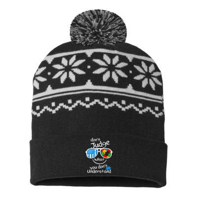 DonT Judge What You DonT Understand Autism Awareness Month USA-Made Snowflake Beanie