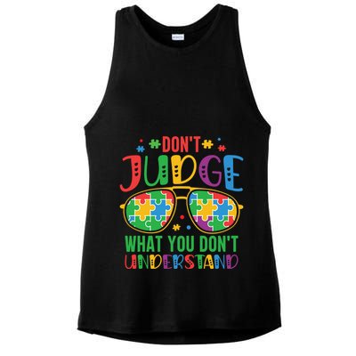 Don't Judge What You Don't' Understand Autism Awareness Month Ladies PosiCharge Tri-Blend Wicking Tank