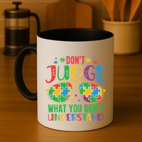 Don't Judge What You Don't' Understand Autism Awareness Month Mug
