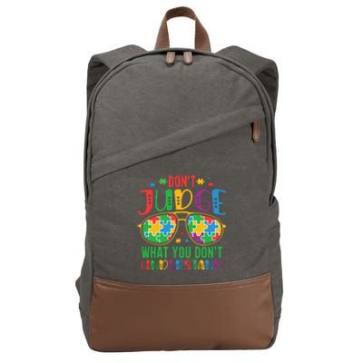 Don't Judge What You Don't' Understand Autism Awareness Month Cotton Canvas Backpack