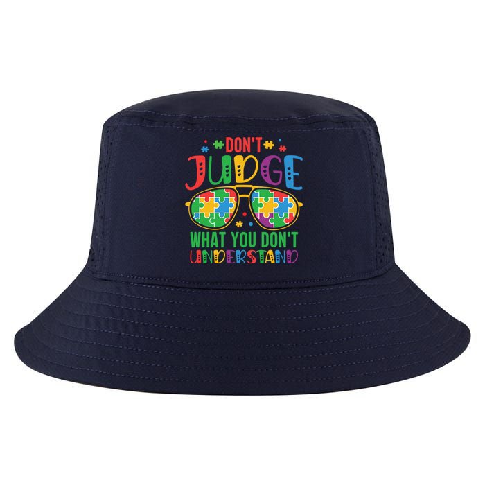 Don't Judge What You Don't' Understand Autism Awareness Month Cool Comfort Performance Bucket Hat