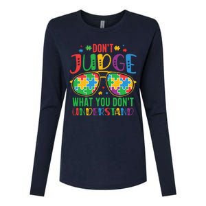 Don't Judge What You Don't' Understand Autism Awareness Month Womens Cotton Relaxed Long Sleeve T-Shirt