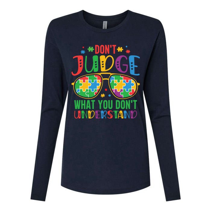 Don't Judge What You Don't' Understand Autism Awareness Month Womens Cotton Relaxed Long Sleeve T-Shirt