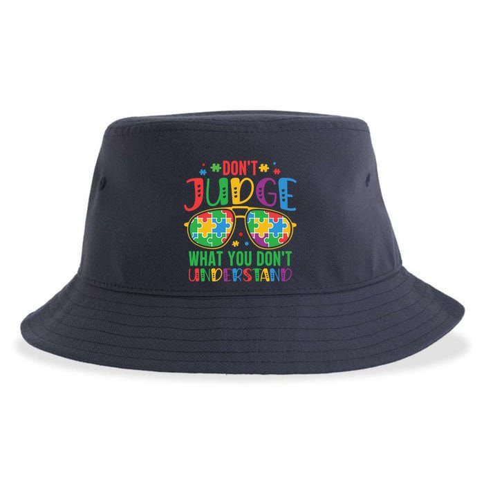 Don't Judge What You Don't' Understand Autism Awareness Month Sustainable Bucket Hat