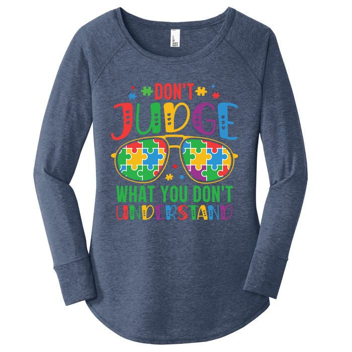 Don't Judge What You Don't' Understand Autism Awareness Month Women's Perfect Tri Tunic Long Sleeve Shirt