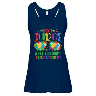 Don't Judge What You Don't' Understand Autism Awareness Month Ladies Essential Flowy Tank