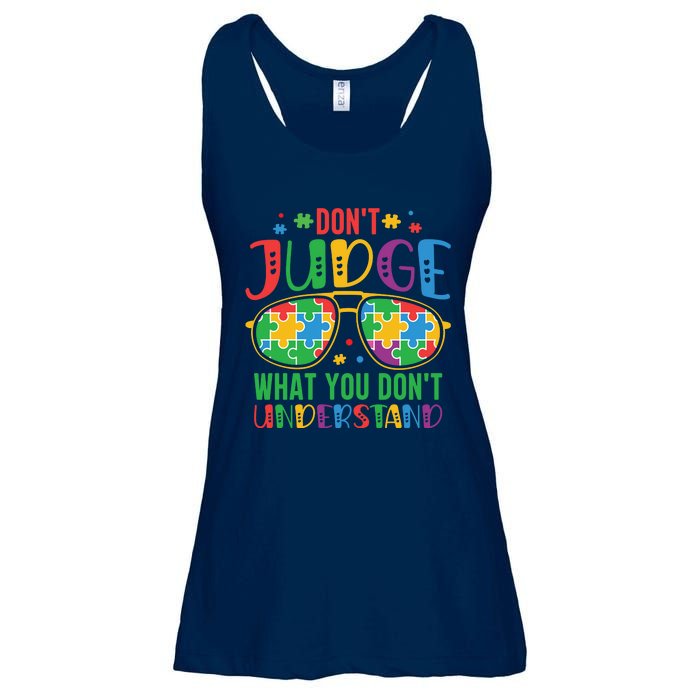 Don't Judge What You Don't' Understand Autism Awareness Month Ladies Essential Flowy Tank