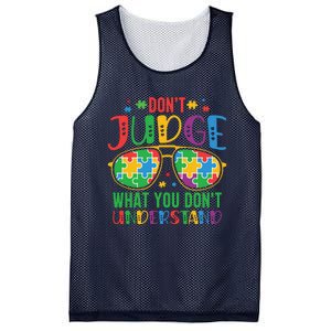 Don't Judge What You Don't' Understand Autism Awareness Month Mesh Reversible Basketball Jersey Tank