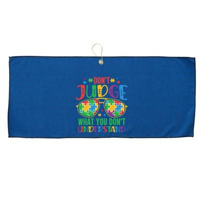 Don't Judge What You Don't' Understand Autism Awareness Month Large Microfiber Waffle Golf Towel
