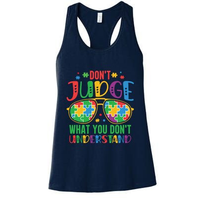 Don't Judge What You Don't' Understand Autism Awareness Month Womens Tank Top