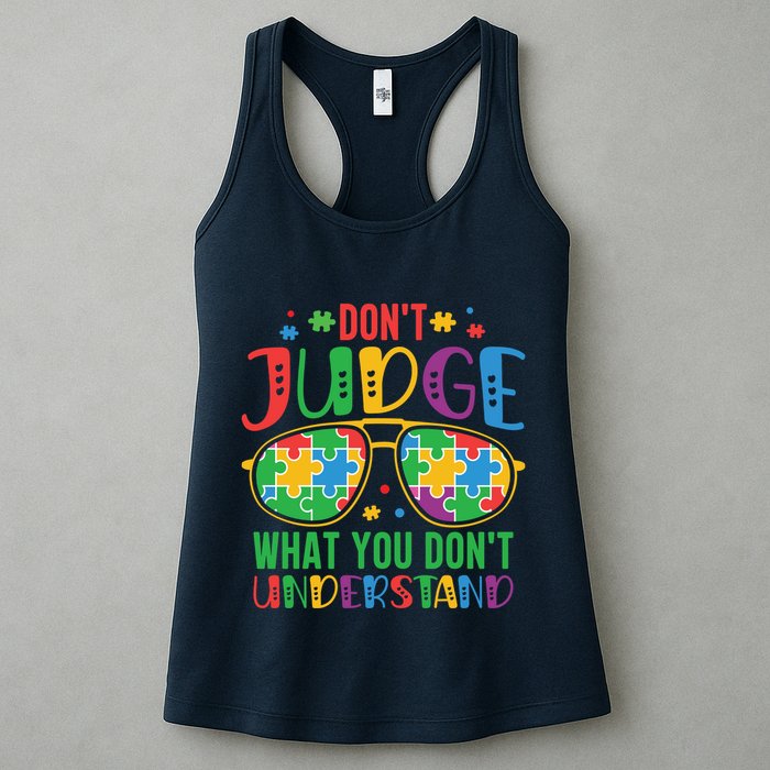 Don't Judge What You Don't' Understand Autism Awareness Month Womens Tank Top