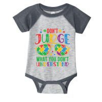 Don't Judge What You Don't' Understand Autism Awareness Month Infant Baby Jersey Bodysuit