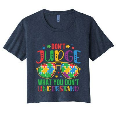 Don't Judge What You Don't' Understand Autism Awareness Month Crop Top