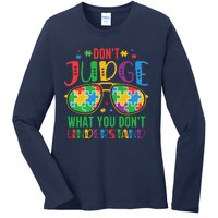 Don't Judge What You Don't' Understand Autism Awareness Month Ladies Long Sleeve Shirt