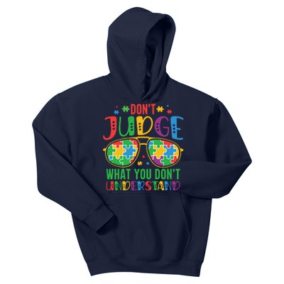 Don't Judge What You Don't' Understand Autism Awareness Month Kids Hoodie