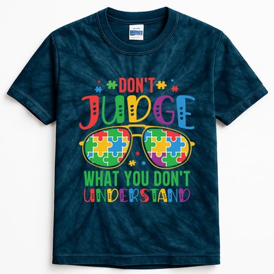 Don't Judge What You Don't' Understand Autism Awareness Month Kids Tie-Dye T-Shirt